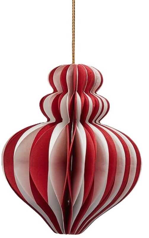 Pend pião origami D12*H15 verm/branco