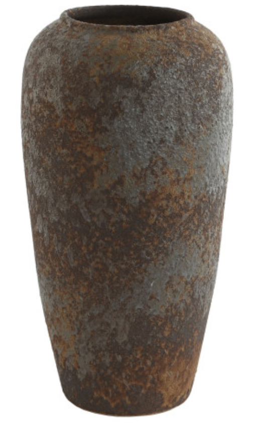 Jarra 16*16*31 cerâmica desgastado cinz