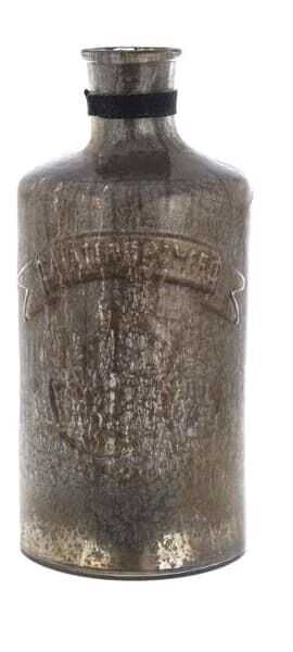 Garrafa 16*16*34H vidro escuro trabalh