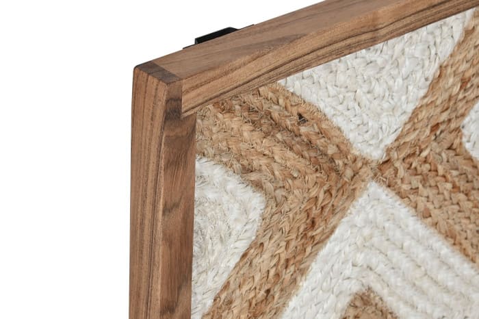 Quadro ráfia/acácia 40*3*60 geométrico nat