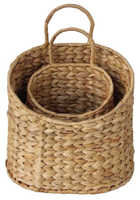 Cj 2 cestos c/ 1asa pend jacinto d'água