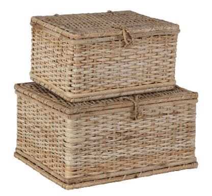 Caixa 32*26*H18 rattan c/tampa