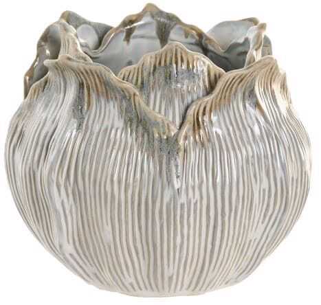 Jarra cerâmica 22*22*19H folhas creme