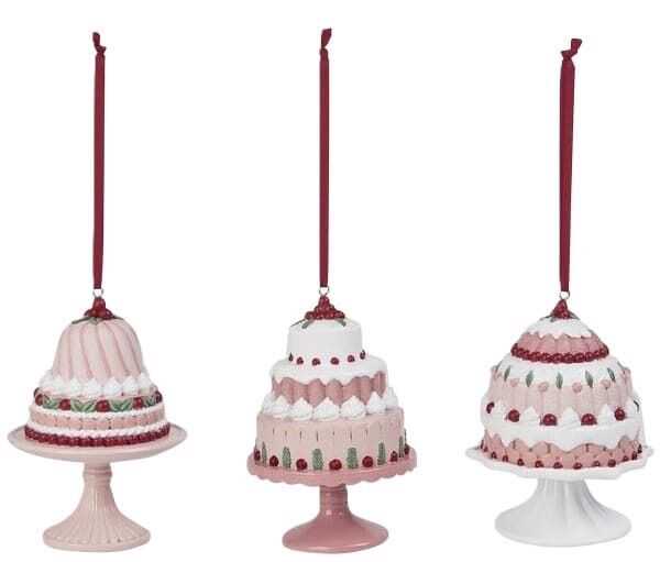 Bolo c/prato pé 7,5*7,5*11,5 rosa