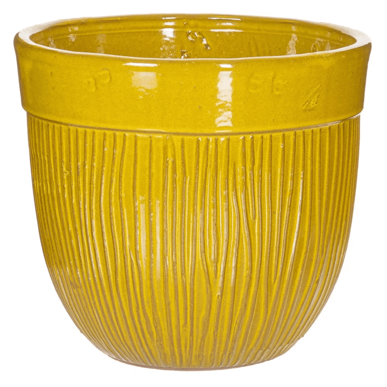 Vaso 38*35 cerâmica amarelo