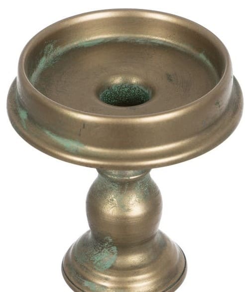 Castiçal 14*14*45,5H metal dourado