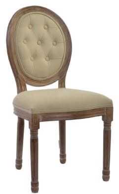 Cadeira costas oval 50*44*96H estofo linho