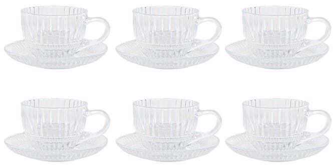 Cj 6 chávenas café D14*7,5 vidro