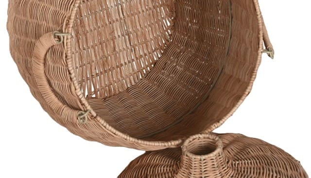 Cesto rattan/metal D45*H56 c/tampa