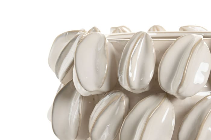 Centro/jarra cerâmica D30*19H carambola branca