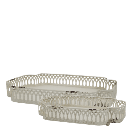 Bandeja metal peq branco decapé