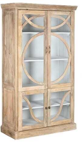 Vitrine 120*50*205H manga maciça nat