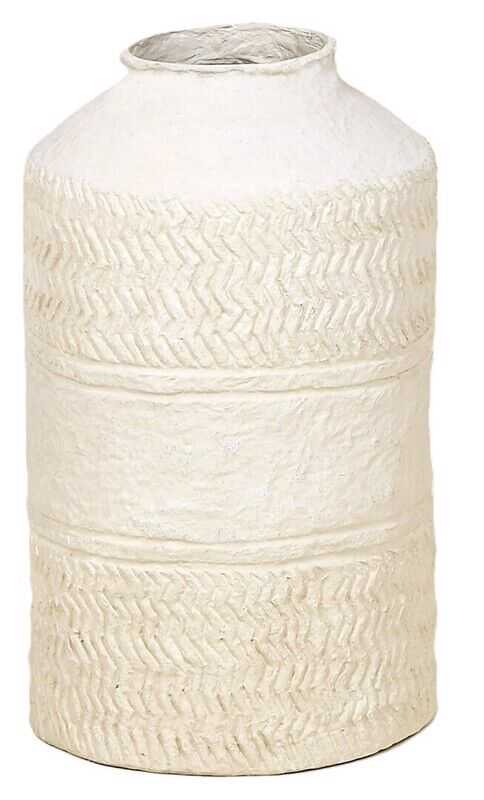 Jarrão D26*H48cm papel maché branco