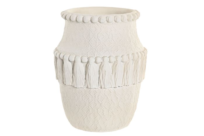 Vaso cimento 20*20*25H relevos branco