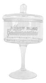 Frasco vidro D13*24H c/tampa e pé alto