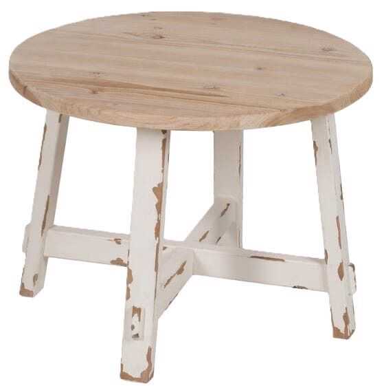 Mesa apoio D60*45H abeto decapé branco