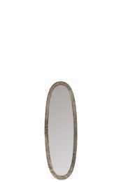 Espelho oval 33*99*3cm metal cinz