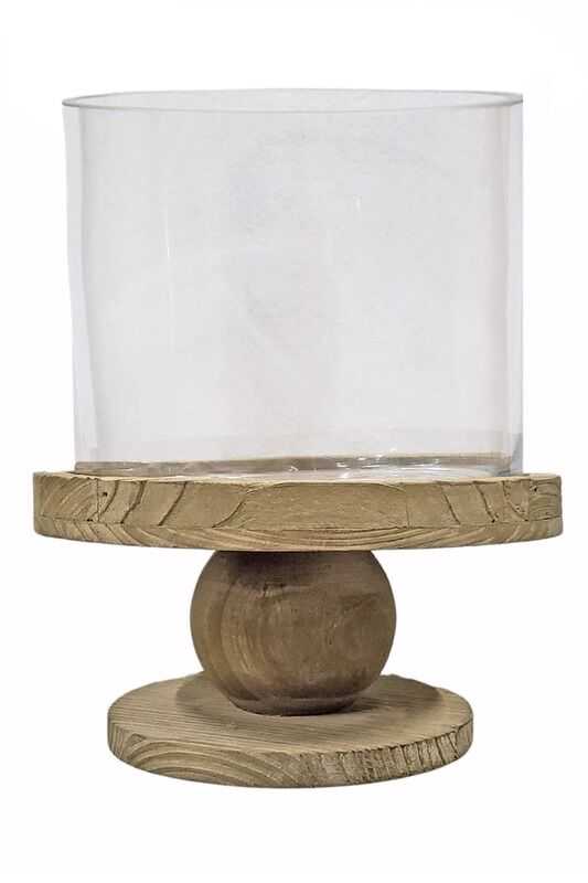 Hurricane D24*18H vidro/ base madeira