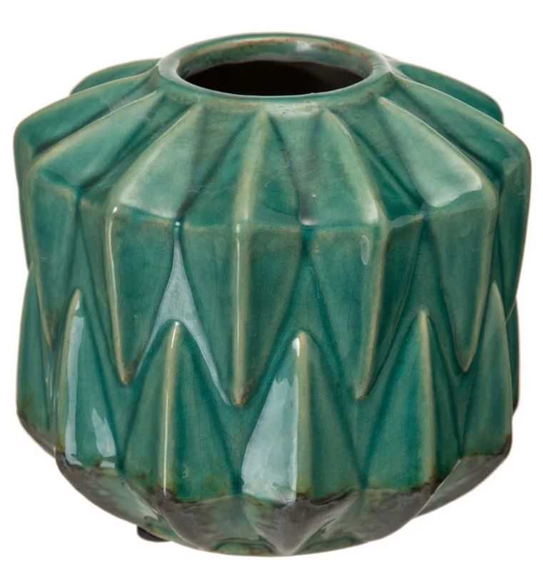 Pote cerâmica 16*16*14,5 verde mar