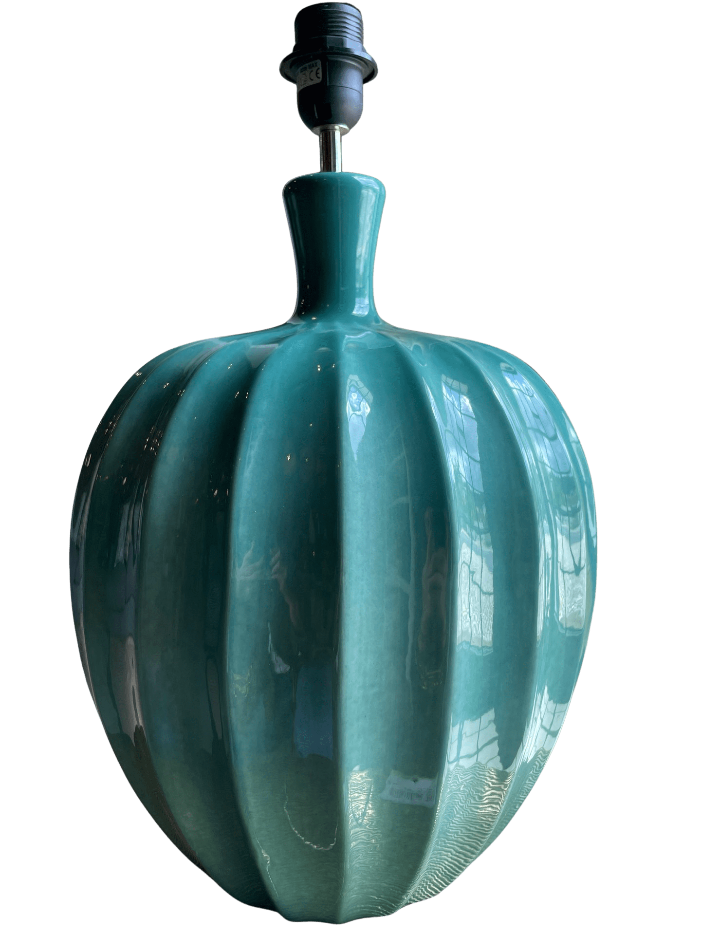 Candeeiro D27*43alt cerâmica turquesa