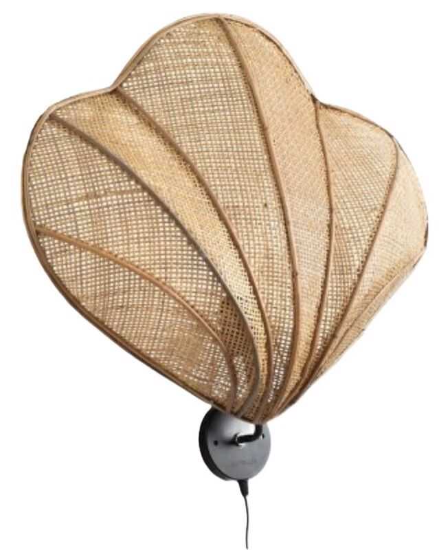 Aplique concha/ rattan E27