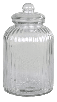 Frasco vidro D17,5*32H ondeado c/tampa