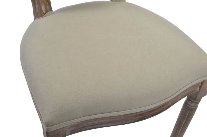 Cadeira costas oval 50*44*96H estofo linho