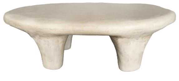 Mesa centro 100*60*33H resina/MDF rugoso branco