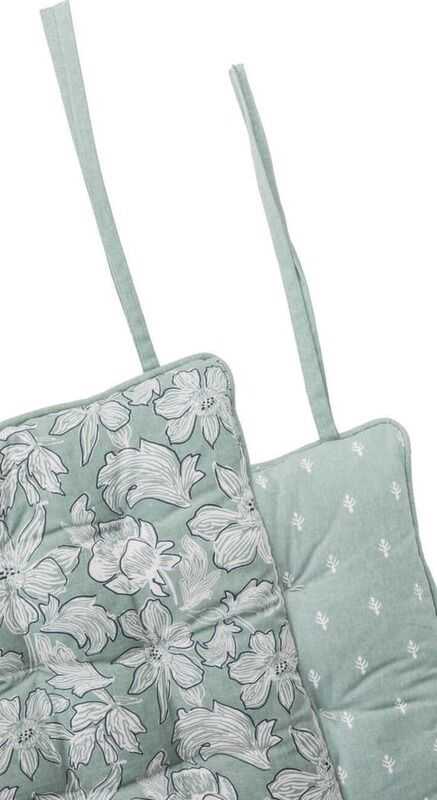 Almofada cadeira 40*40*4H algodão turquesa