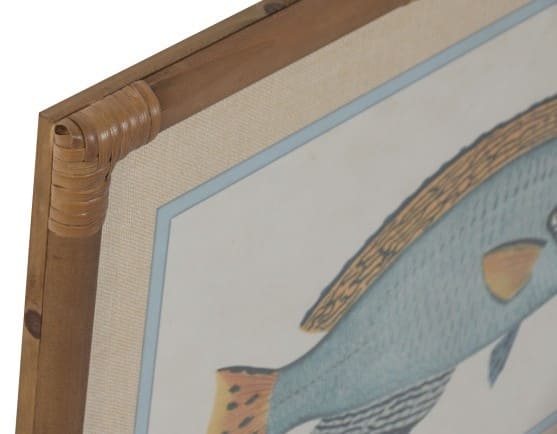 Quadro vidro/bambú 60*2,2*45H peixes