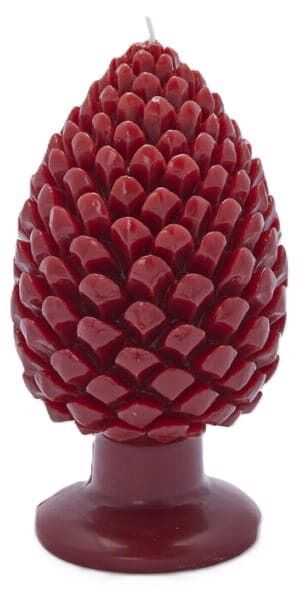 Vela pinha c/base H20*D11 vermelho escuro