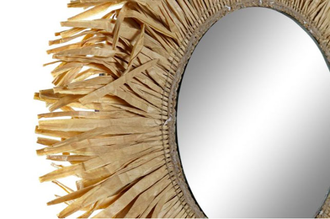 Espelho D46*1 fibra natural castanho