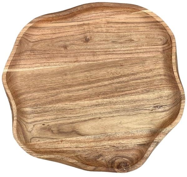 Prato/tabuleiro madeira 23,5*33,5*2,5cm irregular