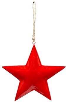 Estrela metal 24,5*2*25,5 vermelho