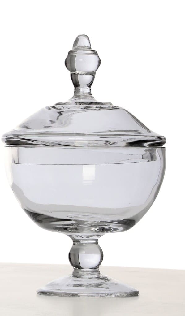 Bomboneira vidro 26cm c/tampa