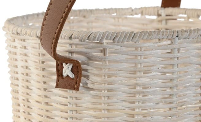 Porta-vela D15*26H rattan/vidro c/asa