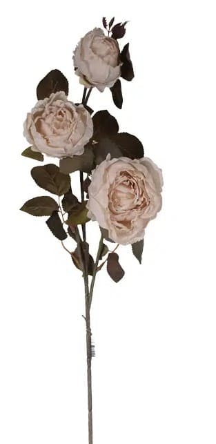 Pé Peónia branca c/folhas 80cm