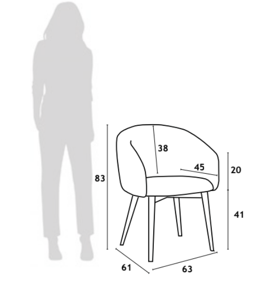 Cadeira HAVRE 23SH-17 bege 63*61*H83
