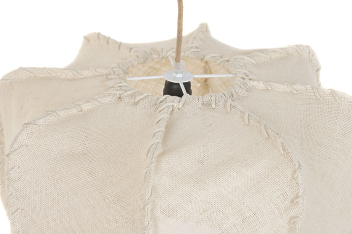 CANDEEIRO DE TETO RAFIA METAL 45X45X28