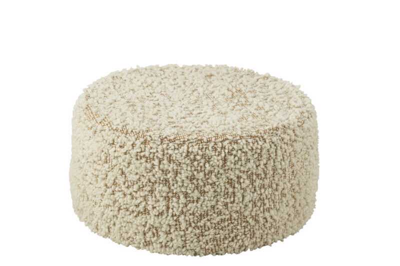 Pouf D60*30 tec bouclé camel