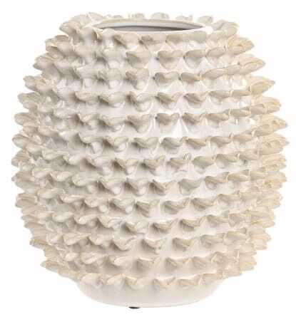 Jarra cerâmica 25*25*25H escamas branca