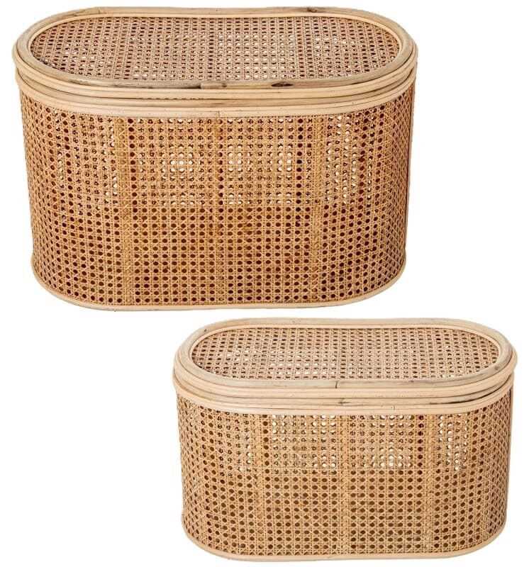 Cesto mad/palhinha 52*25*30H  c/ tampa