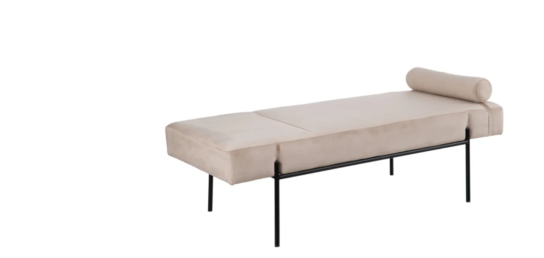 Chaise-long 140*59*42 veludo beige/metal