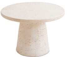 Mesa apoio D60*42H travertino branco sujo