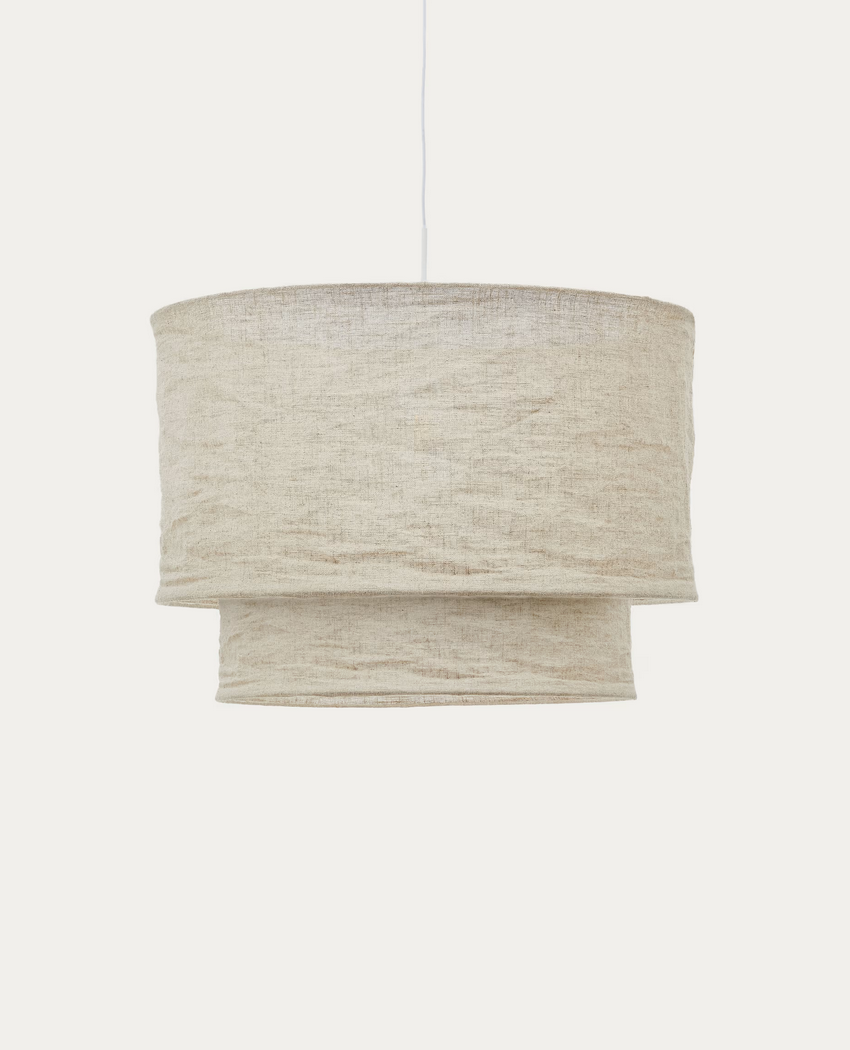 Abat-jour linho D60*40H bege pª cand teto