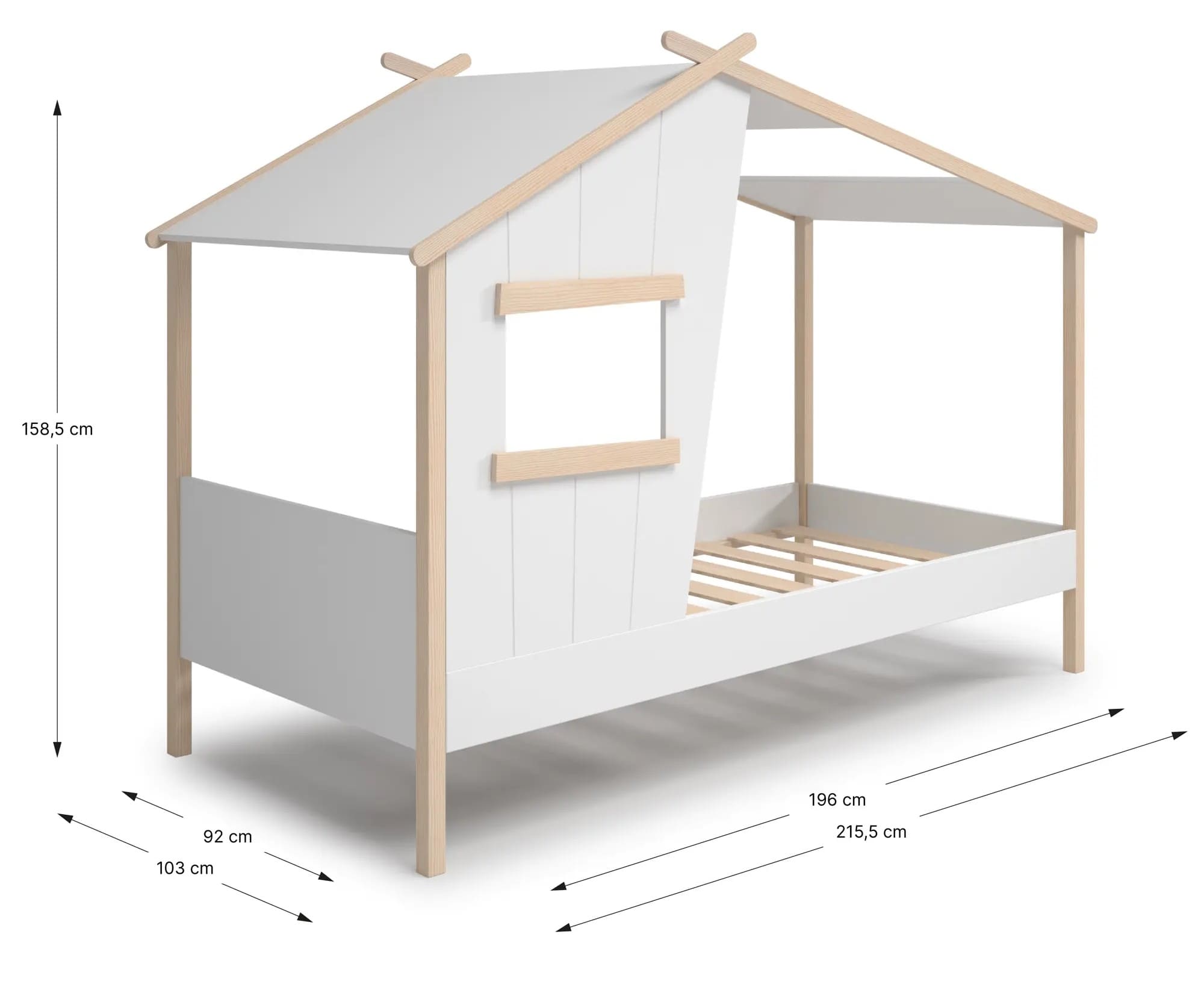 Cama cabana 103*215,4*H158,5cm branca