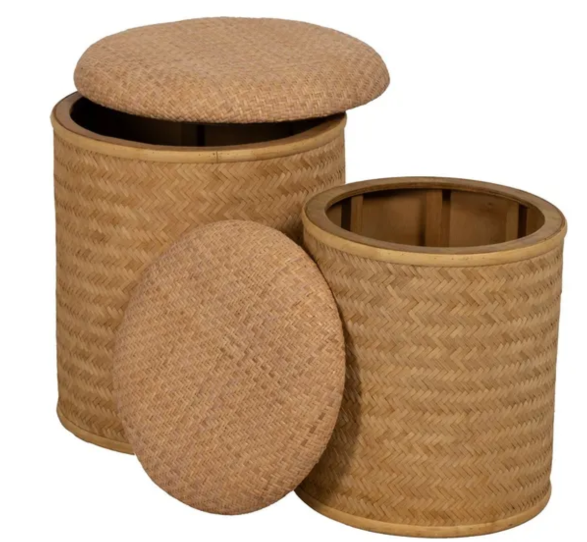 Tamborete rattan D35*40,5H c/arrumação