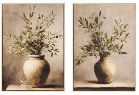 Quadro tela PS 50*3,2*70H oliveira c/vaso