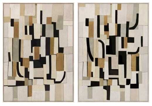 Quadro 100*4*140H abstrato branco/preto