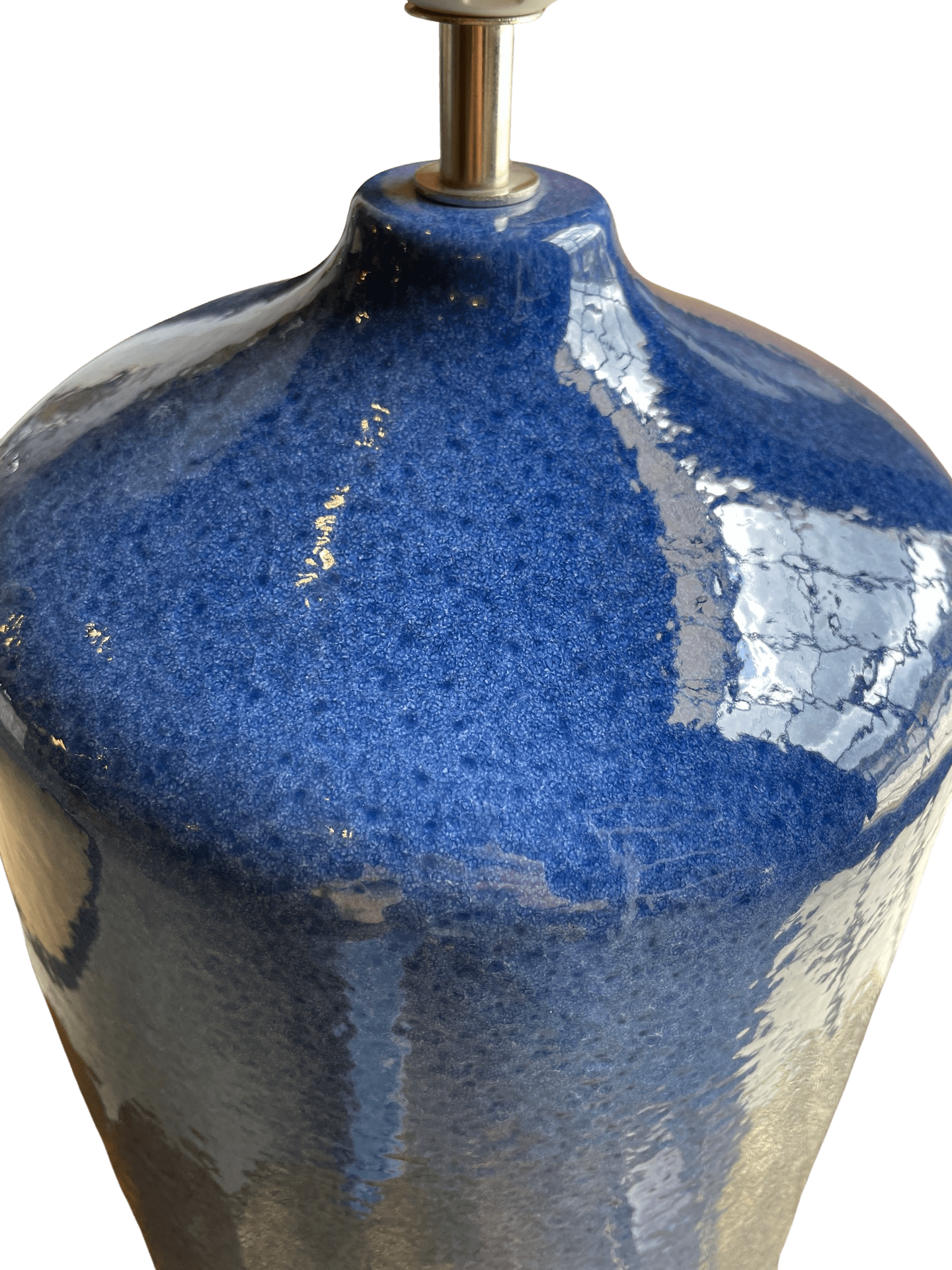 Candeeiro cerâmica azul